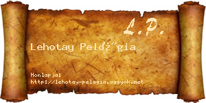 Lehotay Pelágia névjegykártya